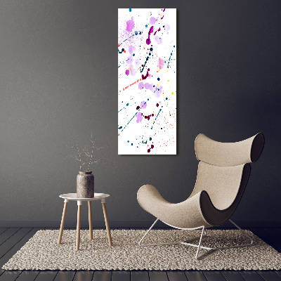 Cuadro decorativo en cristal con canto pulido vertical Manchas de colores