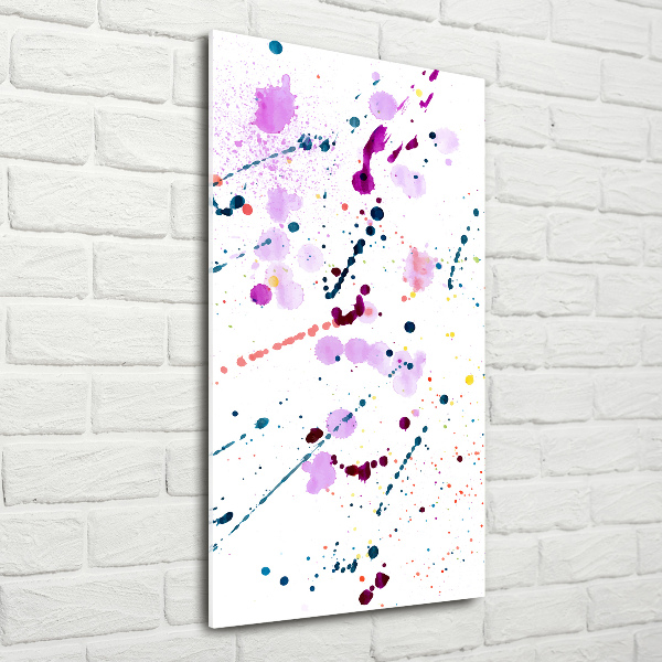 Cuadro decorativo en cristal con canto pulido vertical Manchas de colores