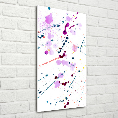 Cuadro decorativo en cristal con canto pulido vertical Manchas de colores