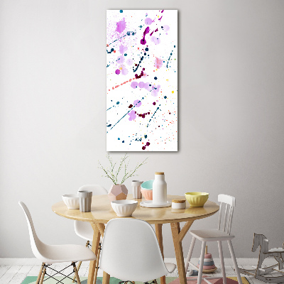 Cuadro decorativo en cristal con canto pulido vertical Manchas de colores