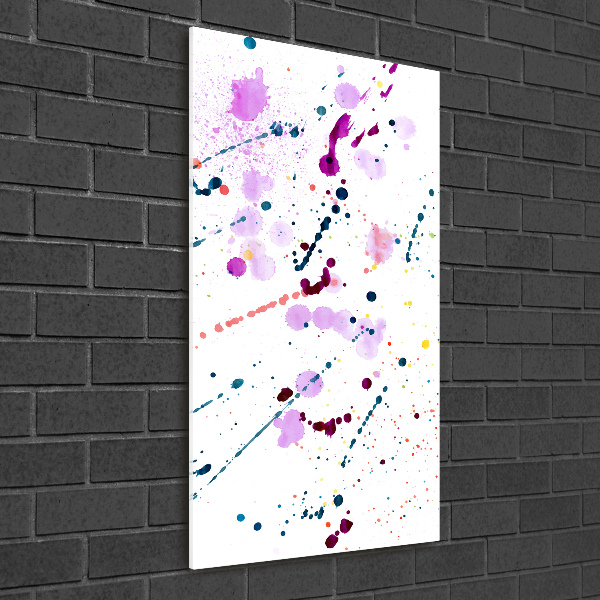 Cuadro decorativo en cristal con canto pulido vertical Manchas de colores