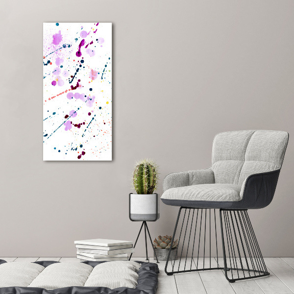 Cuadro decorativo en cristal con canto pulido vertical Manchas de colores