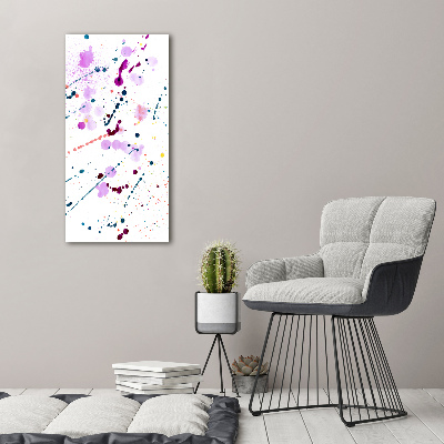 Cuadro decorativo en cristal con canto pulido vertical Manchas de colores