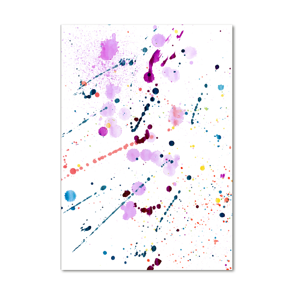Cuadro decorativo en cristal con canto pulido vertical Manchas de colores