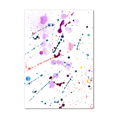 Cuadro decorativo en cristal con canto pulido vertical Manchas de colores