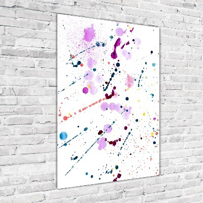 Cuadro decorativo en cristal con canto pulido vertical Manchas de colores
