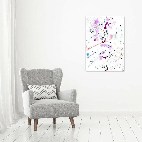 Cuadro decorativo en cristal con canto pulido vertical Manchas de colores