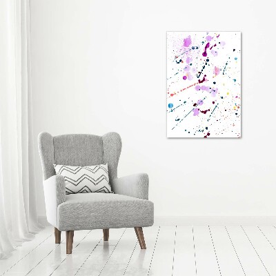 Cuadro decorativo en cristal con canto pulido vertical Manchas de colores