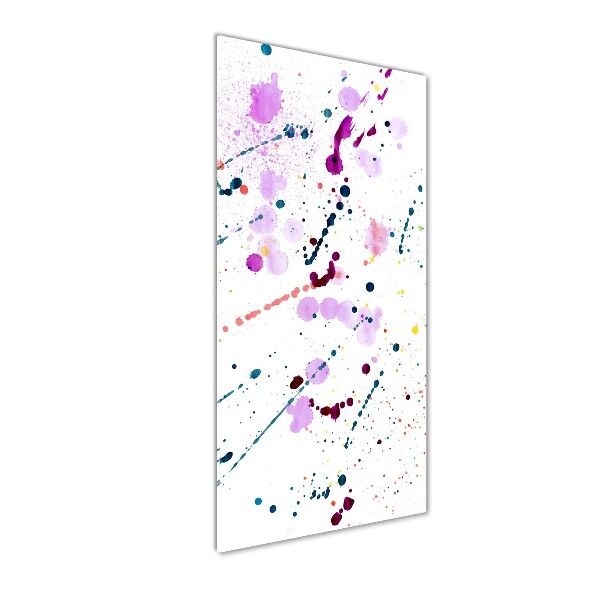 Cuadro decorativo en cristal con canto pulido vertical Manchas de colores