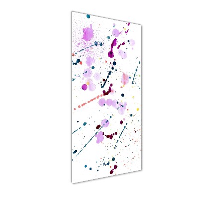 Cuadro decorativo en cristal con canto pulido vertical Manchas de colores