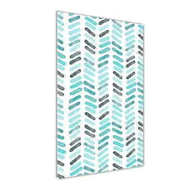 Cuadro decorativo en cristal con canto pulido vertical Espiga azul