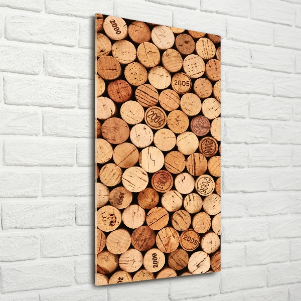 Fotocuadro de cristal elegante para hogar vertical corchos de vino