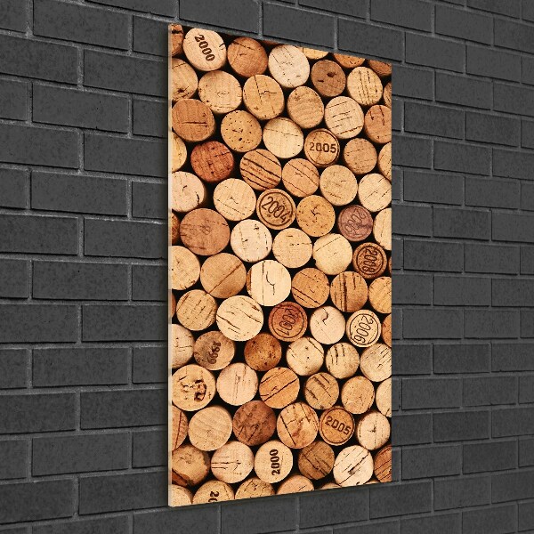 Fotocuadro de cristal elegante para hogar vertical corchos de vino