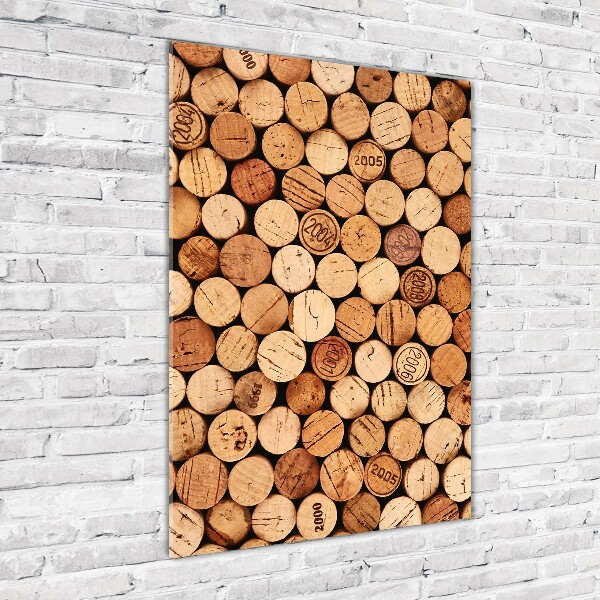 Fotocuadro de cristal elegante para hogar vertical corchos de vino