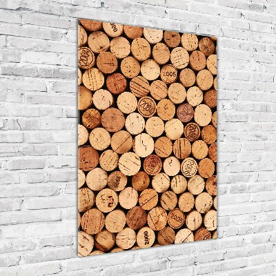 Fotocuadro de cristal elegante para hogar vertical corchos de vino