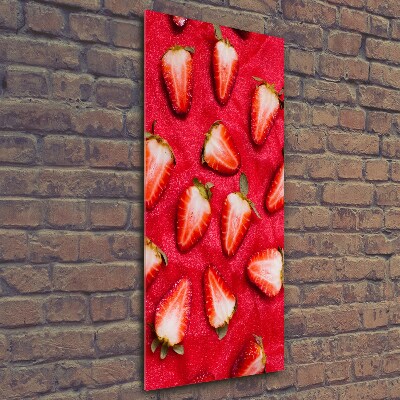 Cuadro de cristal moderno efecto brillo vertical fresas