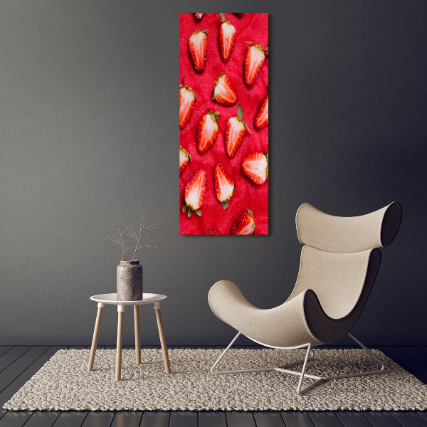 Cuadro de cristal moderno efecto brillo vertical fresas