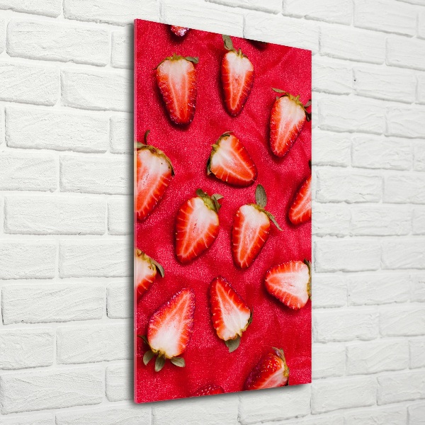 Cuadro de cristal moderno efecto brillo vertical fresas