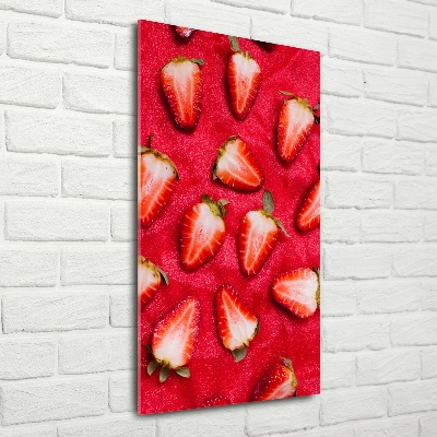 Cuadro de cristal moderno efecto brillo vertical fresas