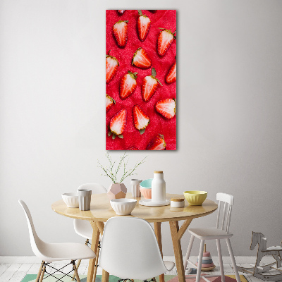 Cuadro de cristal moderno efecto brillo vertical fresas