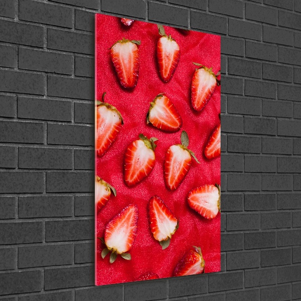 Cuadro de cristal moderno efecto brillo vertical fresas