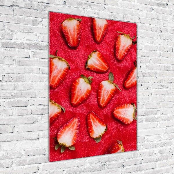 Cuadro de cristal moderno efecto brillo vertical fresas