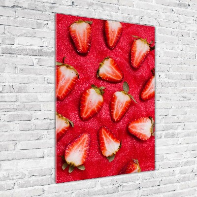 Cuadro de cristal moderno efecto brillo vertical fresas