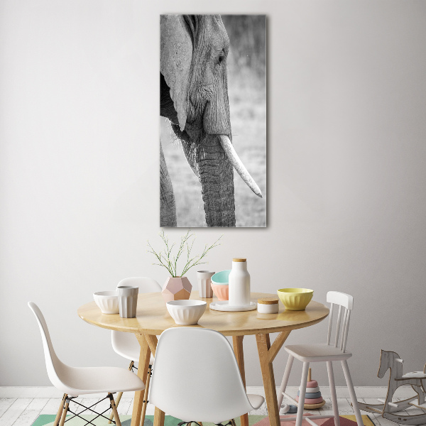 Fotocuadro de cristal elegante para hogar vertical Elefante