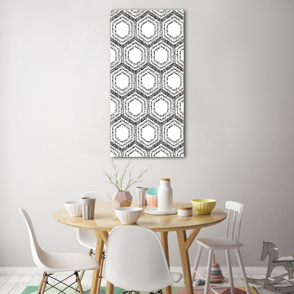 Fotocuadro de cristal elegante para hogar vertical Fondo geométrico