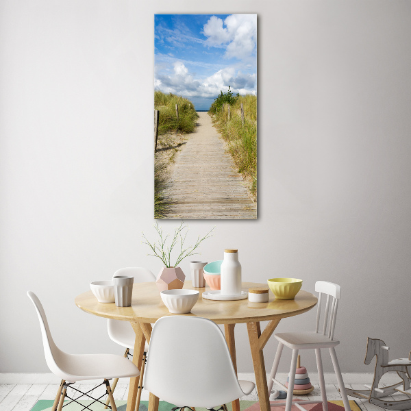 Foto obraz szklany pionowy Ścieżka na plażę