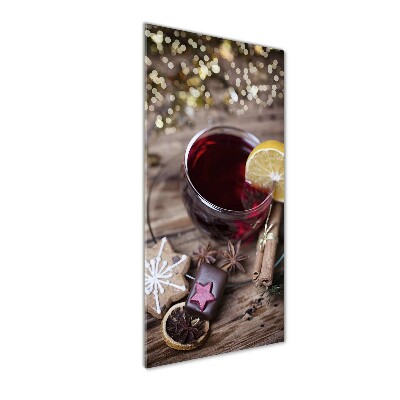 Cuadro de cristal moderno efecto brillo vertical Vino caliente