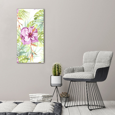 Fotocuadro de cristal elegante para hogar vertical Patrón hawaiano