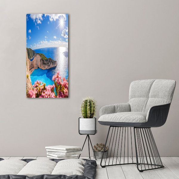 Fotocuadro de cristal elegante para hogar vertical Zante, Grecia