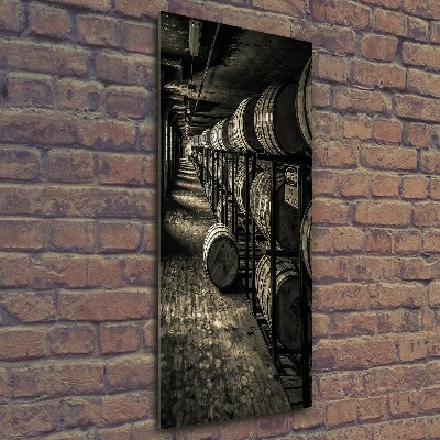 Cuadro de cristal moderno efecto brillo vertical Barriles de bourbon