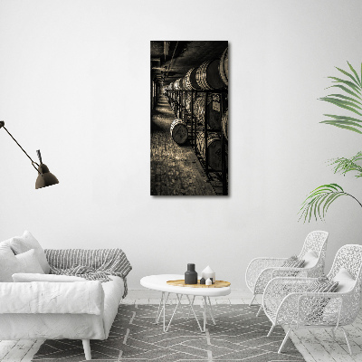 Cuadro de cristal moderno efecto brillo vertical Barriles de bourbon
