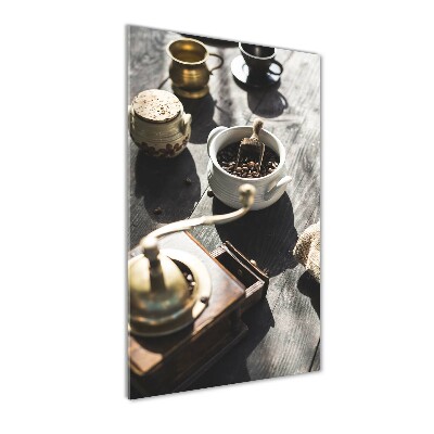 Fotocuadro de cristal elegante para hogar vertical Molinillo de café