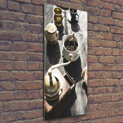Fotocuadro de cristal elegante para hogar vertical Molinillo de café