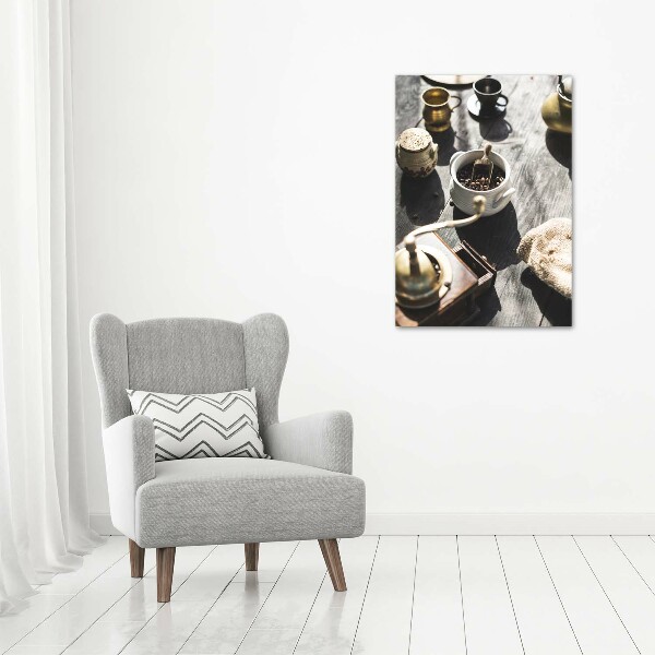 Fotocuadro de cristal elegante para hogar vertical Molinillo de café