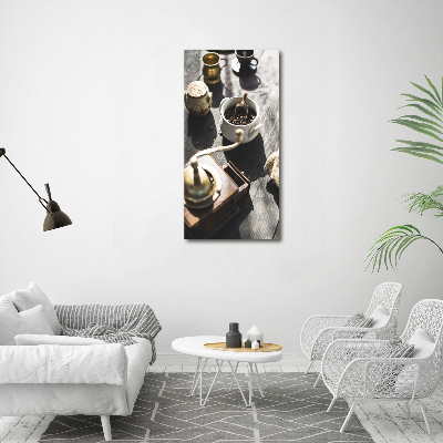 Fotocuadro de cristal elegante para hogar vertical Molinillo de café