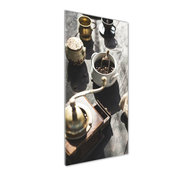 Fotocuadro de cristal elegante para hogar vertical Molinillo de café