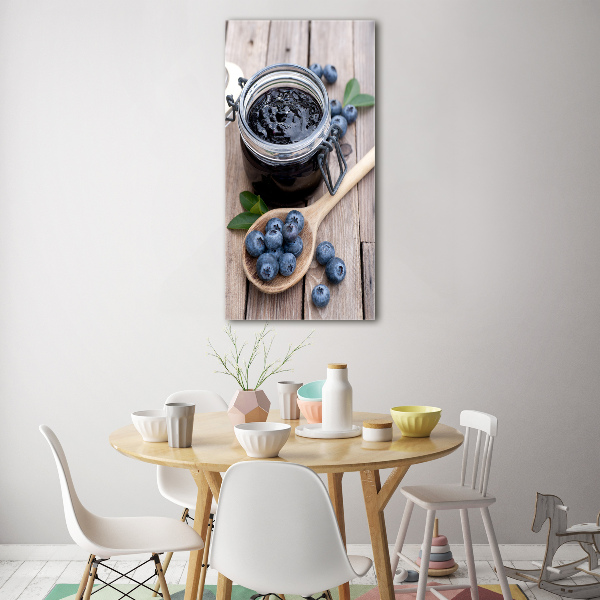 Cuadro decorativo en cristal con canto pulido vertical Mermelada de arándanos