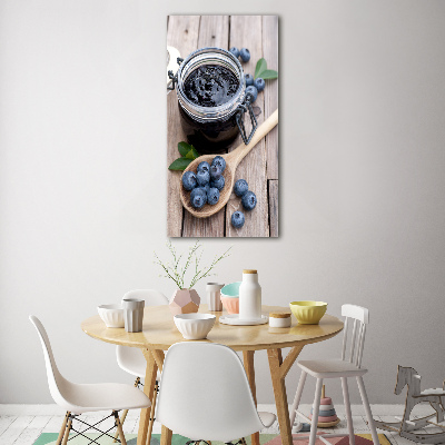 Cuadro decorativo en cristal con canto pulido vertical Mermelada de arándanos