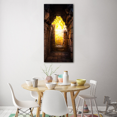 Cuadro decorativo en cristal con canto pulido vertical Las bodegas del castillo