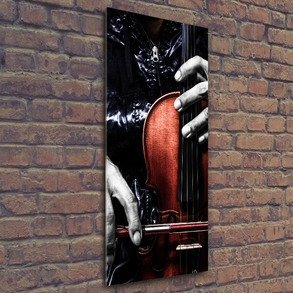 Cuadro de vidrio templado 4mm para pared vertical Violín