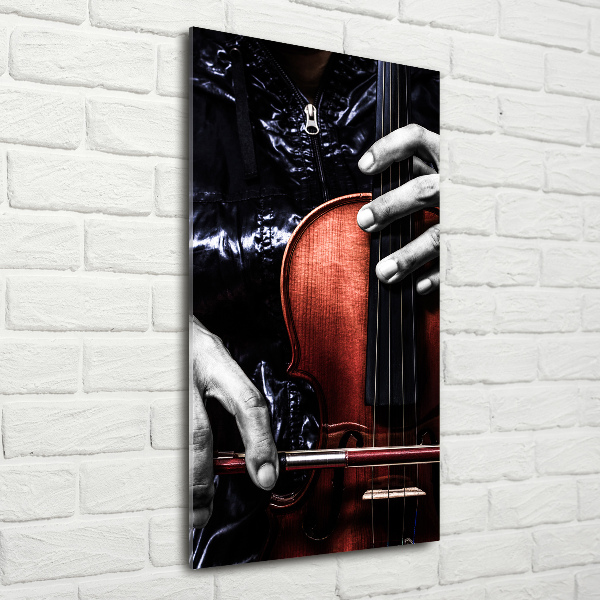 Cuadro de vidrio templado 4mm para pared vertical Violín