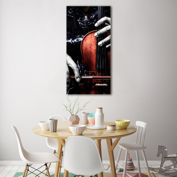 Cuadro de vidrio templado 4mm para pared vertical Violín