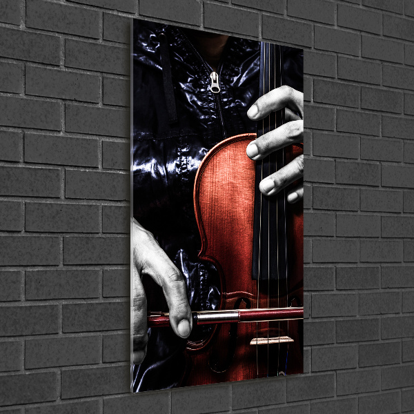 Cuadro de vidrio templado 4mm para pared vertical Violín