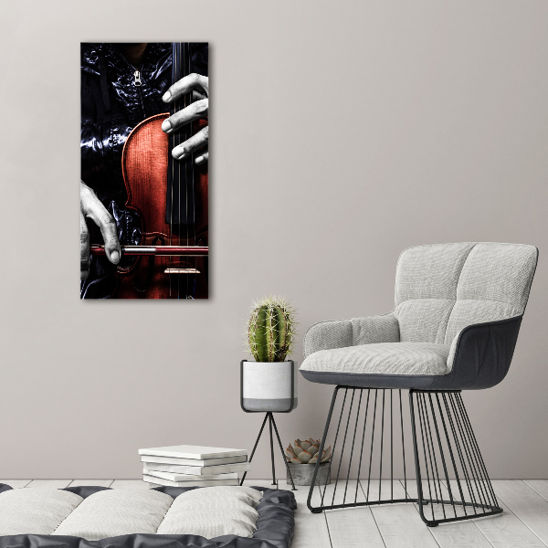 Cuadro de vidrio templado 4mm para pared vertical Violín