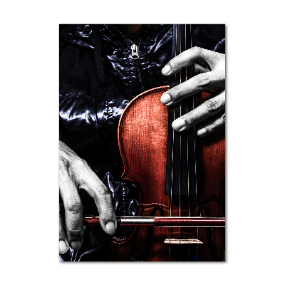 Cuadro de vidrio templado 4mm para pared vertical Violín