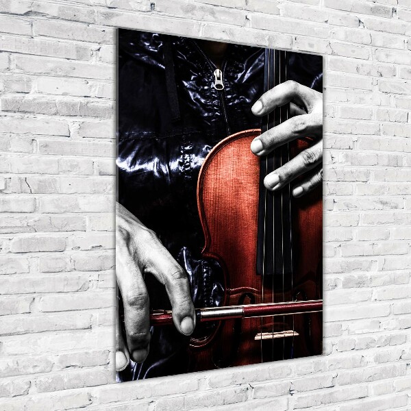 Cuadro de vidrio templado 4mm para pared vertical Violín